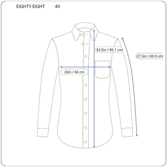 Eighty Eight Mens Shirt 4X Button Up Long Sleeve Burgundy Plaid Pockets PLA107XE - Picture 2 of 5